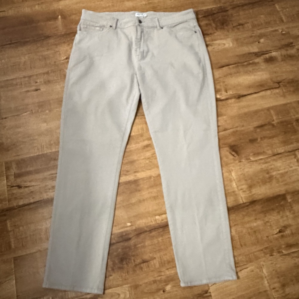 Peter Millar Signature Sateen Five Pocket Pants Men's 38x32 (38x31) Beige Chino